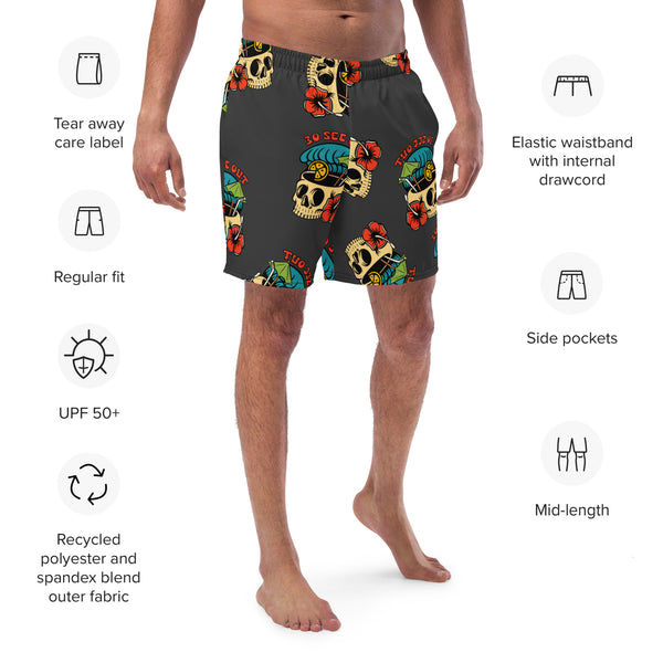 Men's Swim Shorts - Skull Drinks