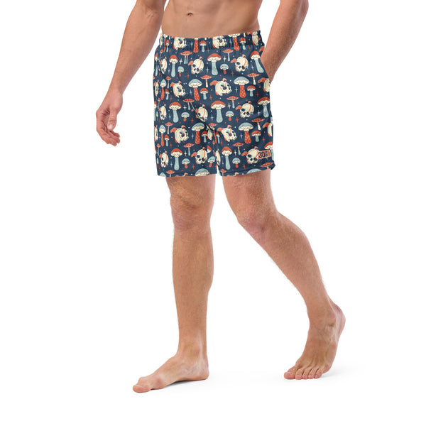 Men's Swim Shorts - Shrooms and Skulls