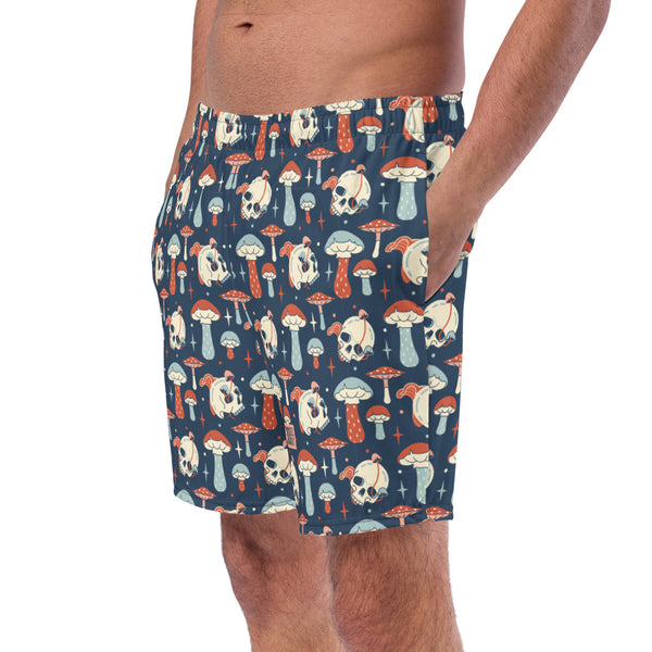 Men's Swim Shorts - Shrooms and Skulls
