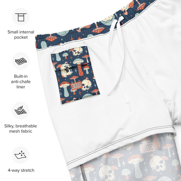 Men's Swim Shorts - Shrooms and Skulls