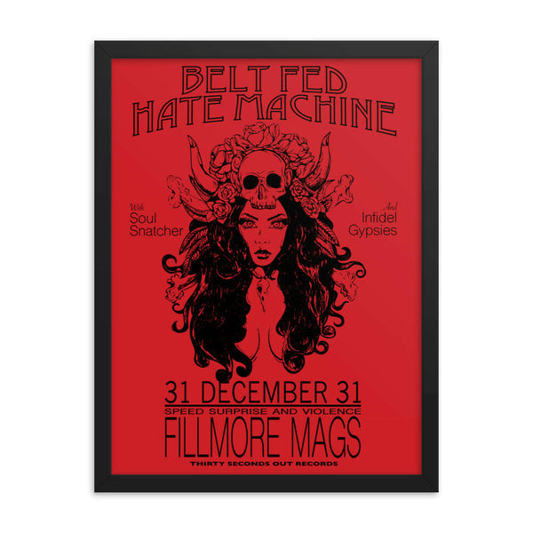 Framed Print - Belt Fed Hate Machine