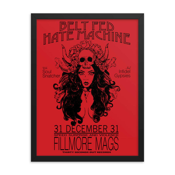 Framed Print - Belt Fed Hate Machine.