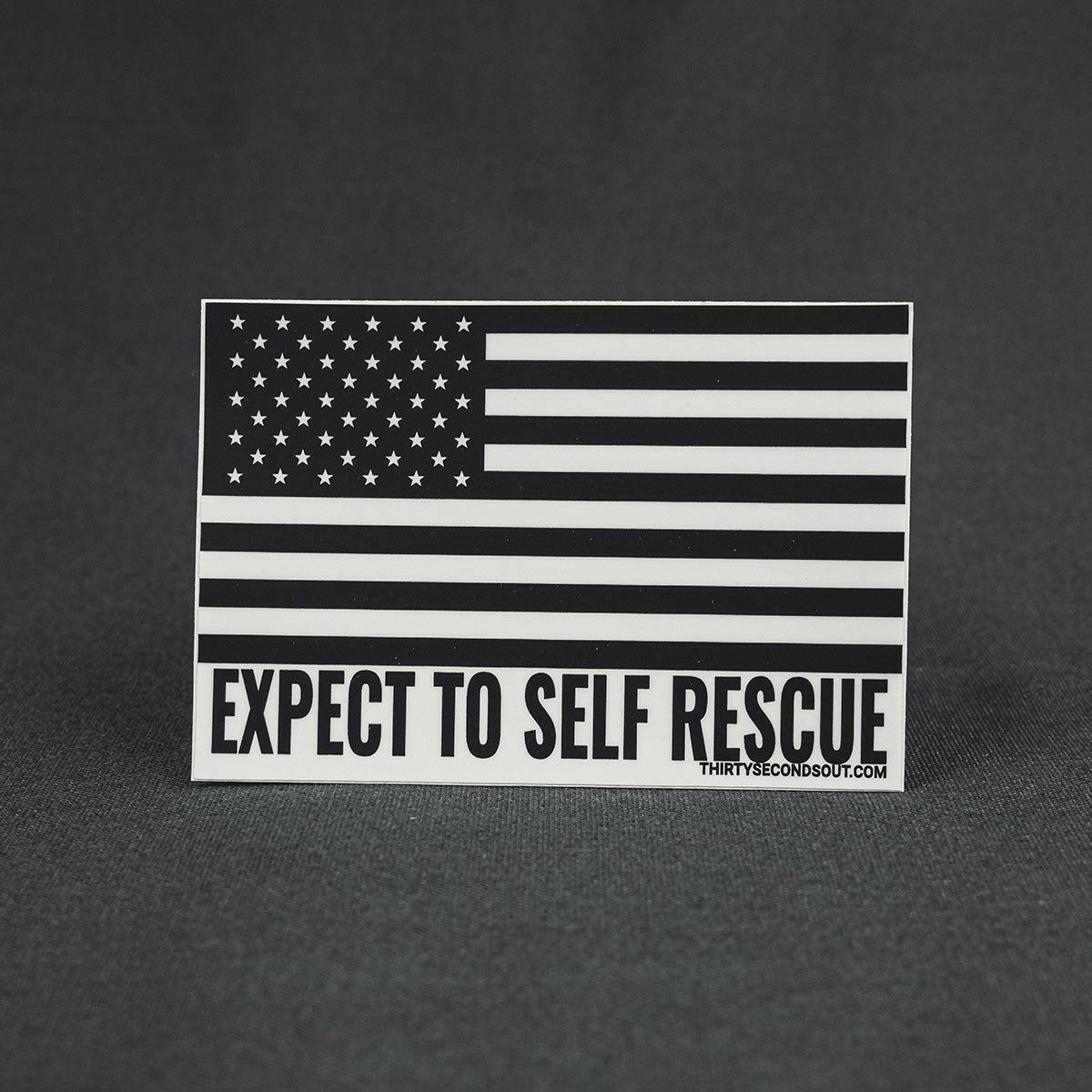 Morale Patch - Expect To Self Rescue American Flag – Thirty Seconds Out