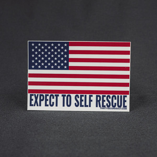 Sticker - Expect To Self Rescue American Flag