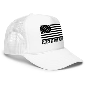 Foam Trucker Hat - Expect To Self Rescue Black Flag - Thirty Seconds Out