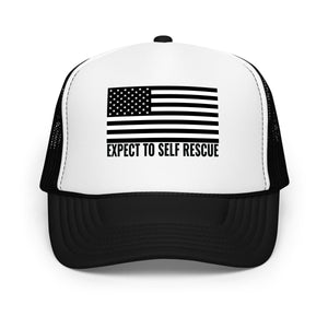 Foam Trucker Hat - Expect To Self Rescue Black Flag - Thirty Seconds Out