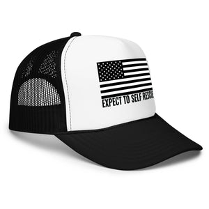 Foam Trucker Hat - Expect To Self Rescue Black Flag - Thirty Seconds Out