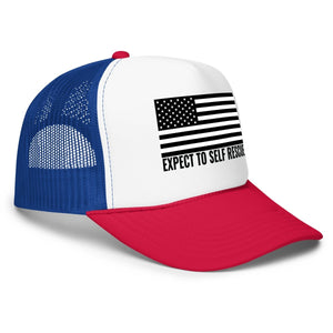 Foam Trucker Hat - Expect To Self Rescue Black Flag - Thirty Seconds Out