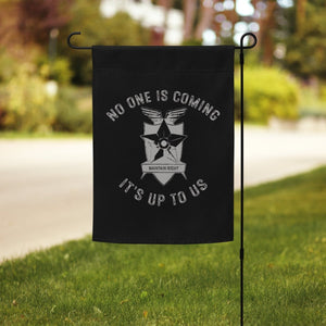 Garden flag - No One Is Coming Leo (Black) - Thirty Seconds Out