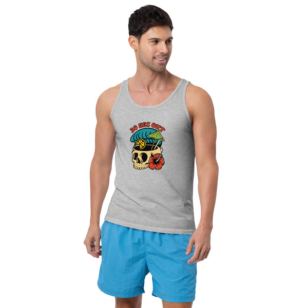 Men's Tank Top - Skull Drinks (Cellar)