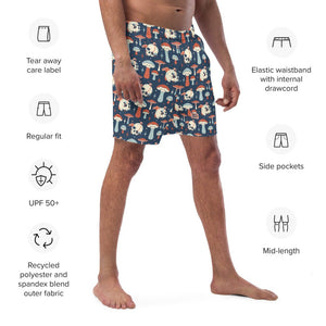 Men's Swim Shorts - Shrooms and Skulls - Thirty Seconds Out