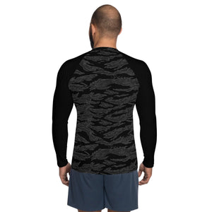 Rash Guard - Blackout Tiger Stripe UPF50+ (Cellar) - Thirty Seconds Out
