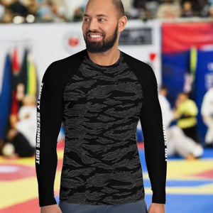 Rash Guard - Blackout Tiger Stripe UPF50+ (Cellar) - Thirty Seconds Out