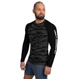 Rash Guard - Blackout Tiger Stripe UPF50+ (Cellar) - Thirty Seconds Out