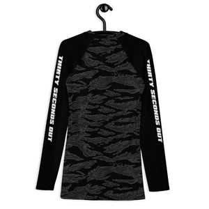 Rash Guard - Blackout Tiger Stripe UPF50+ (Cellar) - Thirty Seconds Out