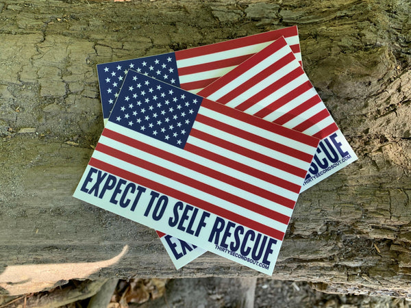 Sticker - Expect To Self Rescue: Flag.
